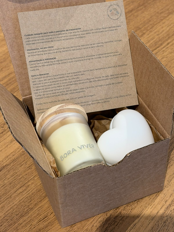 Kit Afeto com vela e coração de fisioterapia